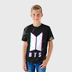 Футболка детская BTS - Неоновый логотип, цвет: 3D-принт — фото 2