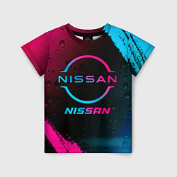 Детская футболка Nissan - neon gradient