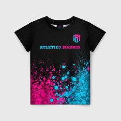 Детская футболка Atletico Madrid - neon gradient: символ сверху