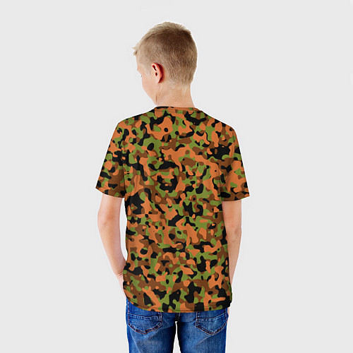 Детская футболка Камуфляж осенний лес мелкий / 3D-принт – фото 4