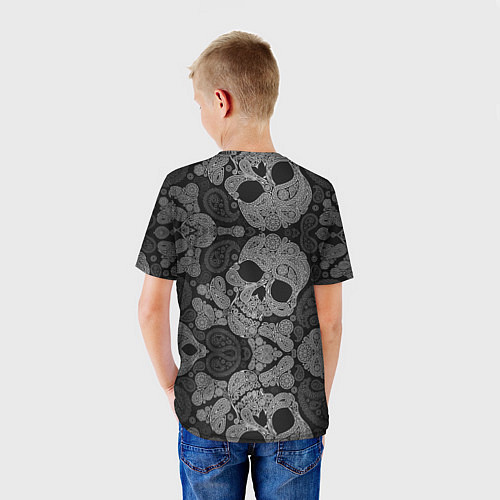 Детская футболка Абстрактные черепа пейсли / 3D-принт – фото 4