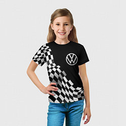 Футболка детская Volkswagen racing flag, цвет: 3D-принт — фото 2