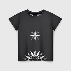 Детская футболка Черно-белый узор звезда