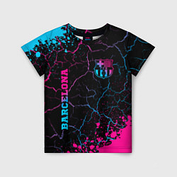 Детская футболка Barcelona - neon gradient: надпись, символ