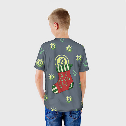 Детская футболка Christmas funny bitcoin / 3D-принт – фото 4