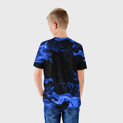 Детская футболка Роблокс: Синий огонь / 3D-принт – фото 4