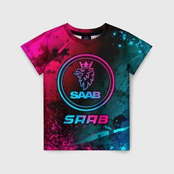 Детская футболка Saab - neon gradient