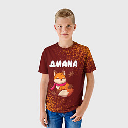 Футболка детская Диана осенняя лисичка, цвет: 3D-принт — фото 2