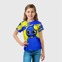Футболка детская Радужные друзья радостный Синий, цвет: 3D-принт — фото 2