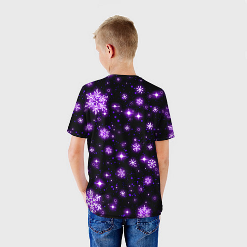 Детская футболка Новый 2023 год в неоне / 3D-принт – фото 4