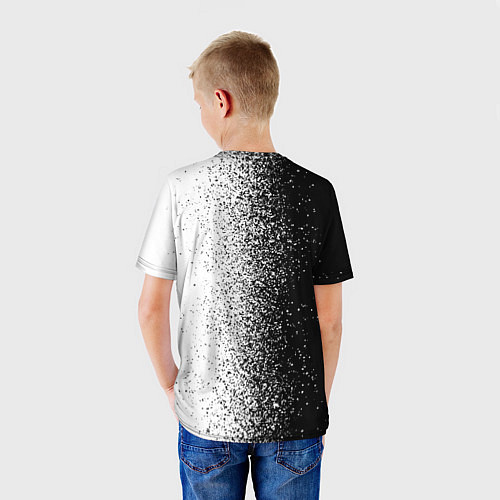 Детская футболка Брызги красок - Черно-белый / 3D-принт – фото 4
