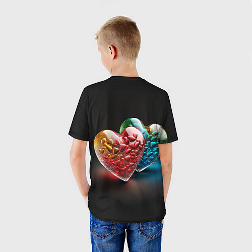 Детская футболка Сердечки для влюблённых / 3D-принт – фото 4