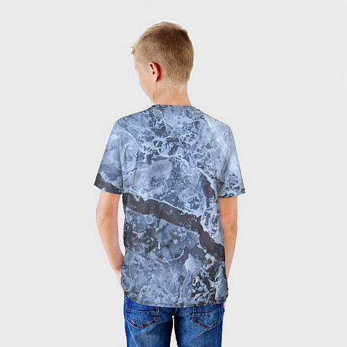 Детская футболка Лёд - зимняя текстура / 3D-принт – фото 4
