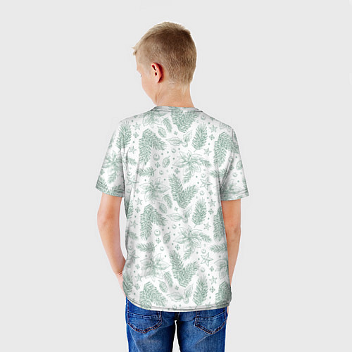 Детская футболка Шишки и веточки - Новый год / 3D-принт – фото 4