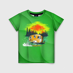 Детская футболка Домик на колесах