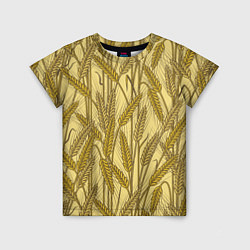 Детская футболка Винтажные колоски пшеницы