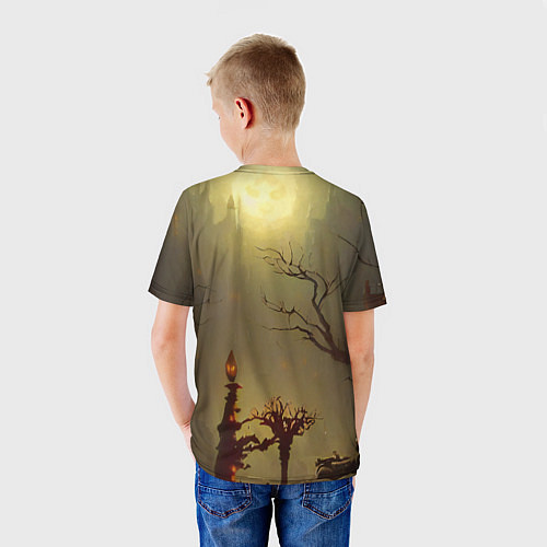 Детская футболка Жуткий замок в тумане / 3D-принт – фото 4