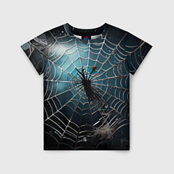 Детская футболка Halloween - паутина на фоне мрачного неба