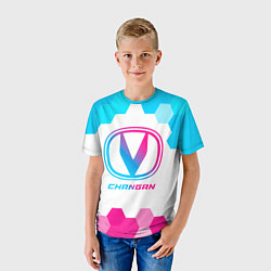 Футболка детская Changan neon gradient style, цвет: 3D-принт — фото 2