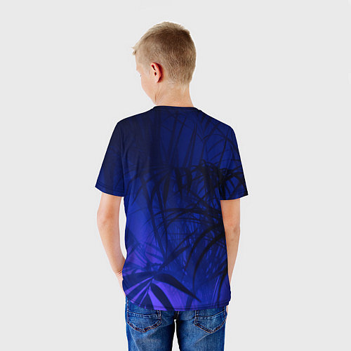 Детская футболка Пальма в неоновом свете / 3D-принт – фото 4