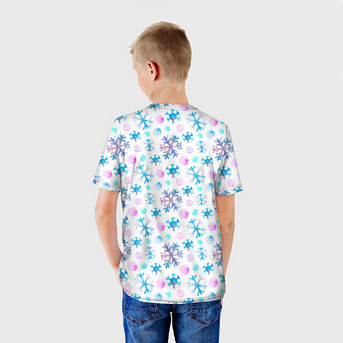 Детская футболка Снежинки - новый год / 3D-принт – фото 4