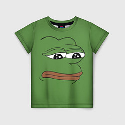 Футболка детская Лягушонок Pepe грустит, цвет: 3D-принт