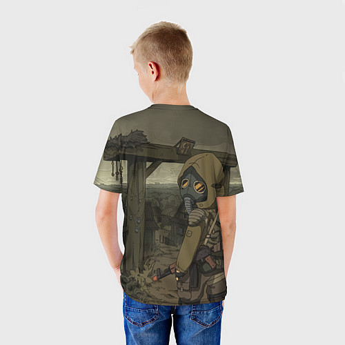 Детская футболка STALKER тень чернобыля нарисованный постер / 3D-принт – фото 4