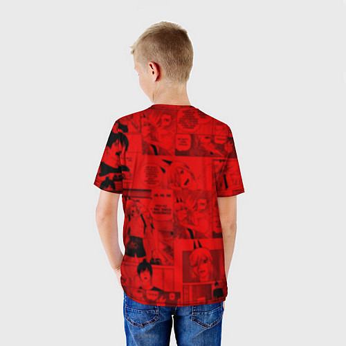 Детская футболка Пауэр - Кадры манги - Иероглифы / 3D-принт – фото 4