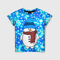 Детская футболка Снеговик в шапке