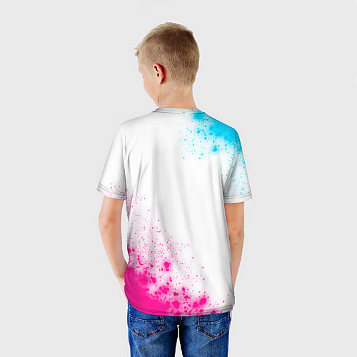 Детская футболка Half-Life neon gradient style: надпись, символ / 3D-принт – фото 4