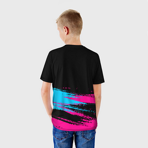 Детская футболка PSG - neon gradient: символ сверху / 3D-принт – фото 4