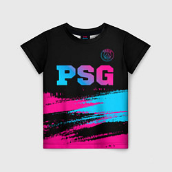Детская футболка PSG - neon gradient: символ сверху