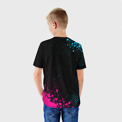 Детская футболка Need for Speed - neon gradient: надпись, символ / 3D-принт – фото 4