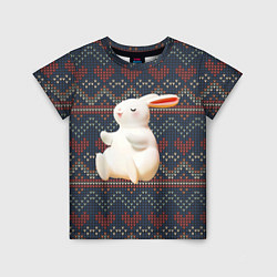 Детская футболка Большой белый кролик