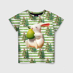 Детская футболка Кролик с грушей