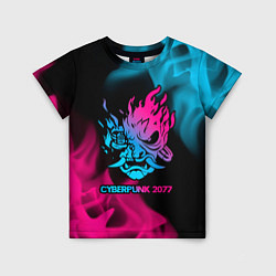 Детская футболка Cyberpunk 2077 - neon gradient