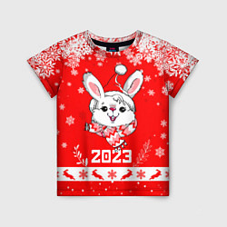 Детская футболка Праздничный кролик 2023