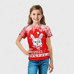 Футболка детская Праздничный кролик 2023, цвет: 3D-принт — фото 2