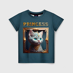 Детская футболка Кошечка принцесса - картина в рамке