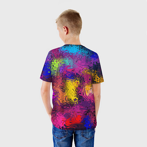 Детская футболка Смайлик с брызгами краски / 3D-принт – фото 4