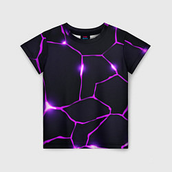 Детская футболка Фиолетовые неоновые трещины