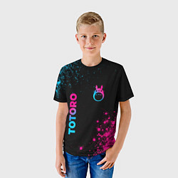 Футболка детская Totoro - neon gradient: надпись, символ, цвет: 3D-принт — фото 2