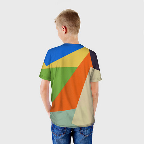 Детская футболка Геометрические разноцветные фигyры / 3D-принт – фото 4