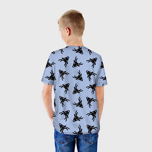 Детская футболка Эстетика Новогодние олени / 3D-принт – фото 4
