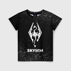 Детская футболка Skyrim с потертостями на темном фоне