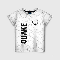 Детская футболка Quake glitch на светлом фоне: надпись, символ