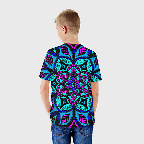 Детская футболка Яркая цветная мандала / 3D-принт – фото 4