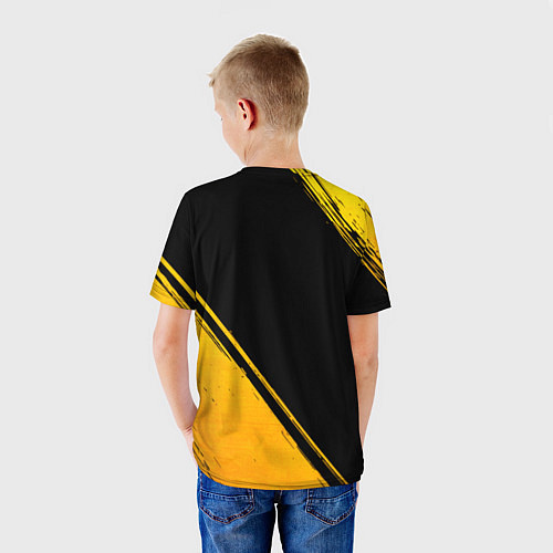 Детская футболка Dead by Daylight - gold gradient: надпись, символ / 3D-принт – фото 4