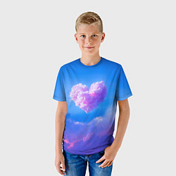 Футболка детская Облако в форме сердца, цвет: 3D-принт — фото 2