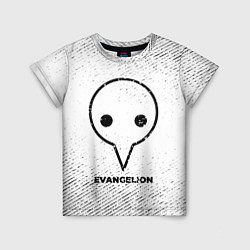 Детская футболка Evangelion с потертостями на светлом фоне